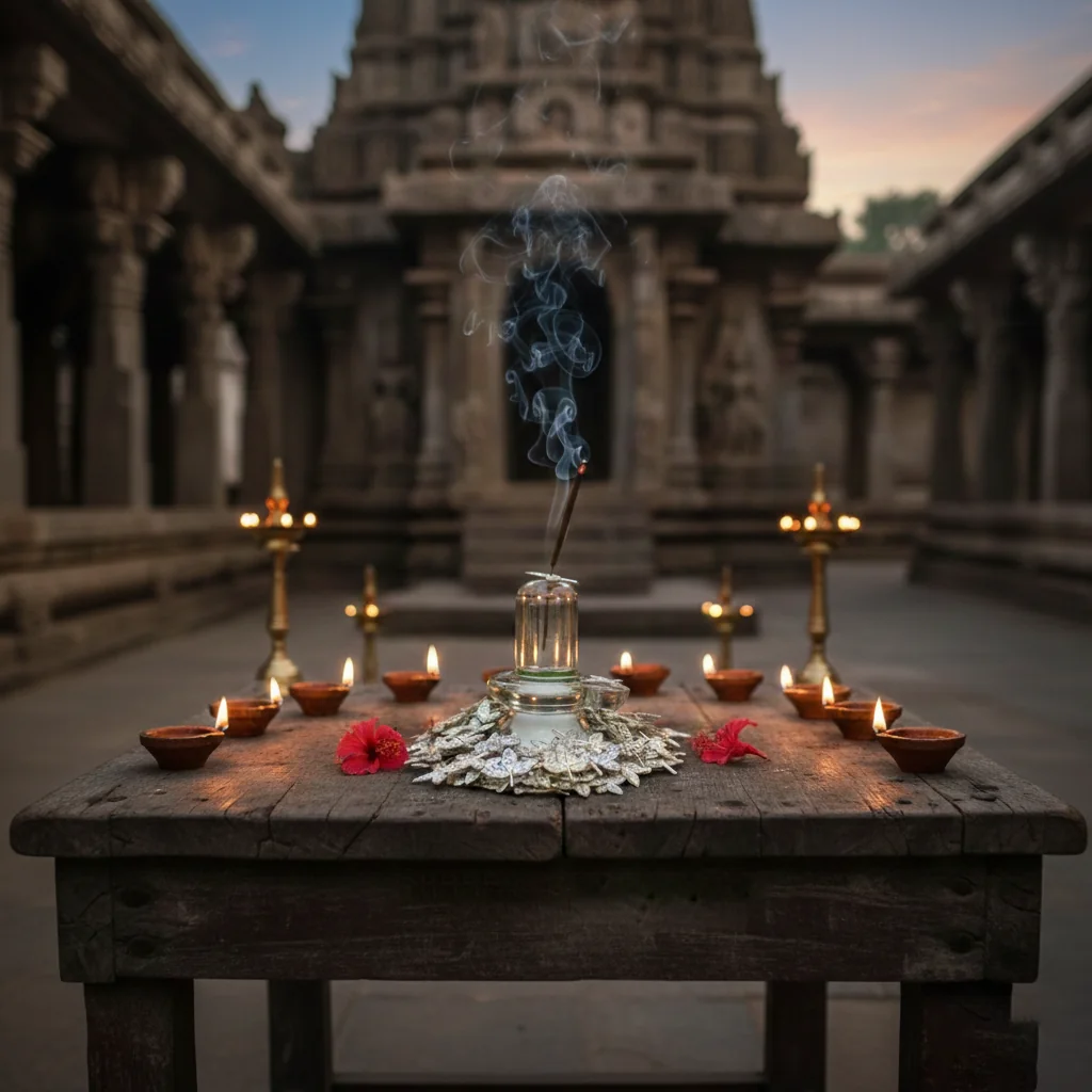 German Silver Pooja Vessel Set for Sacred Rituals