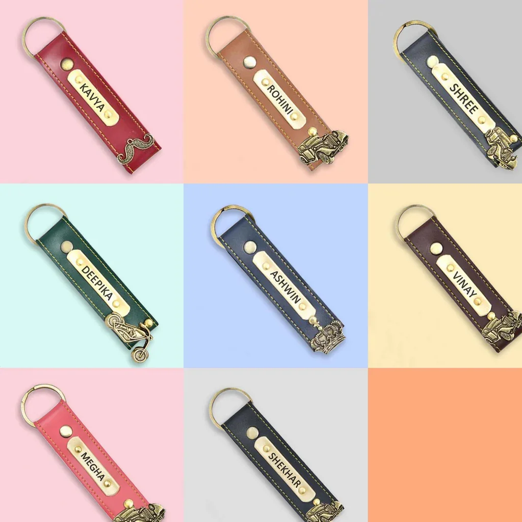 Zpics Personalised Leather Keychain (Tan)