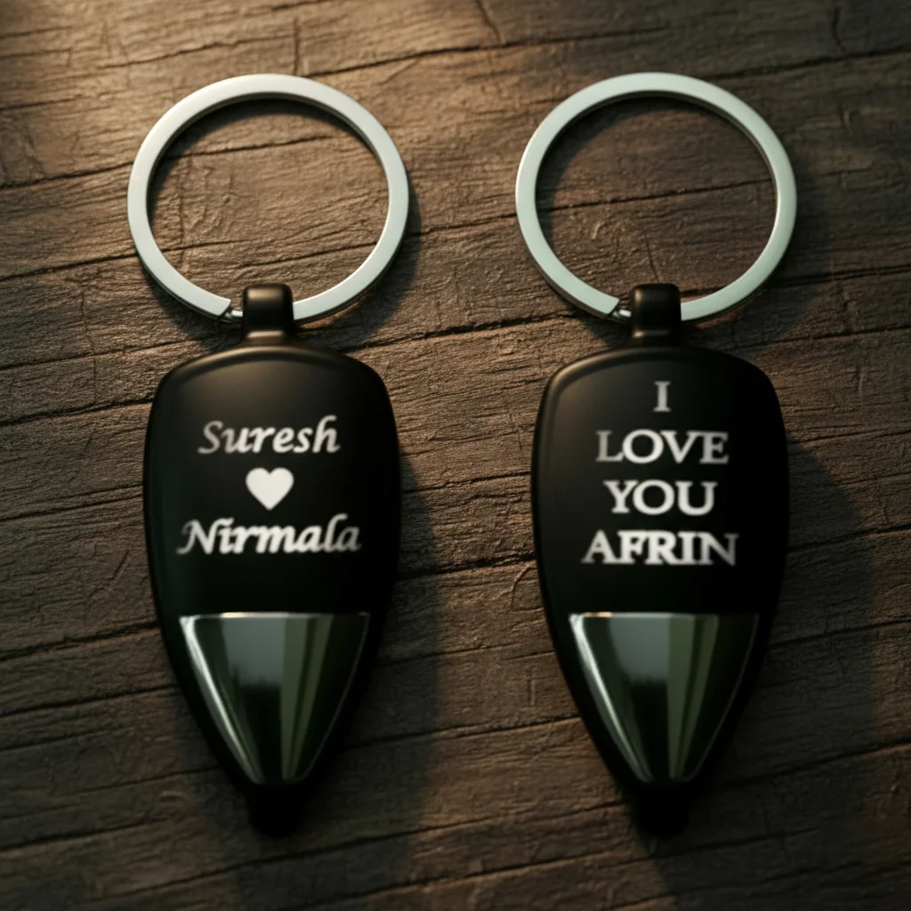 Personalized LED Keychain with Blinking Lights – Custom Text Gift