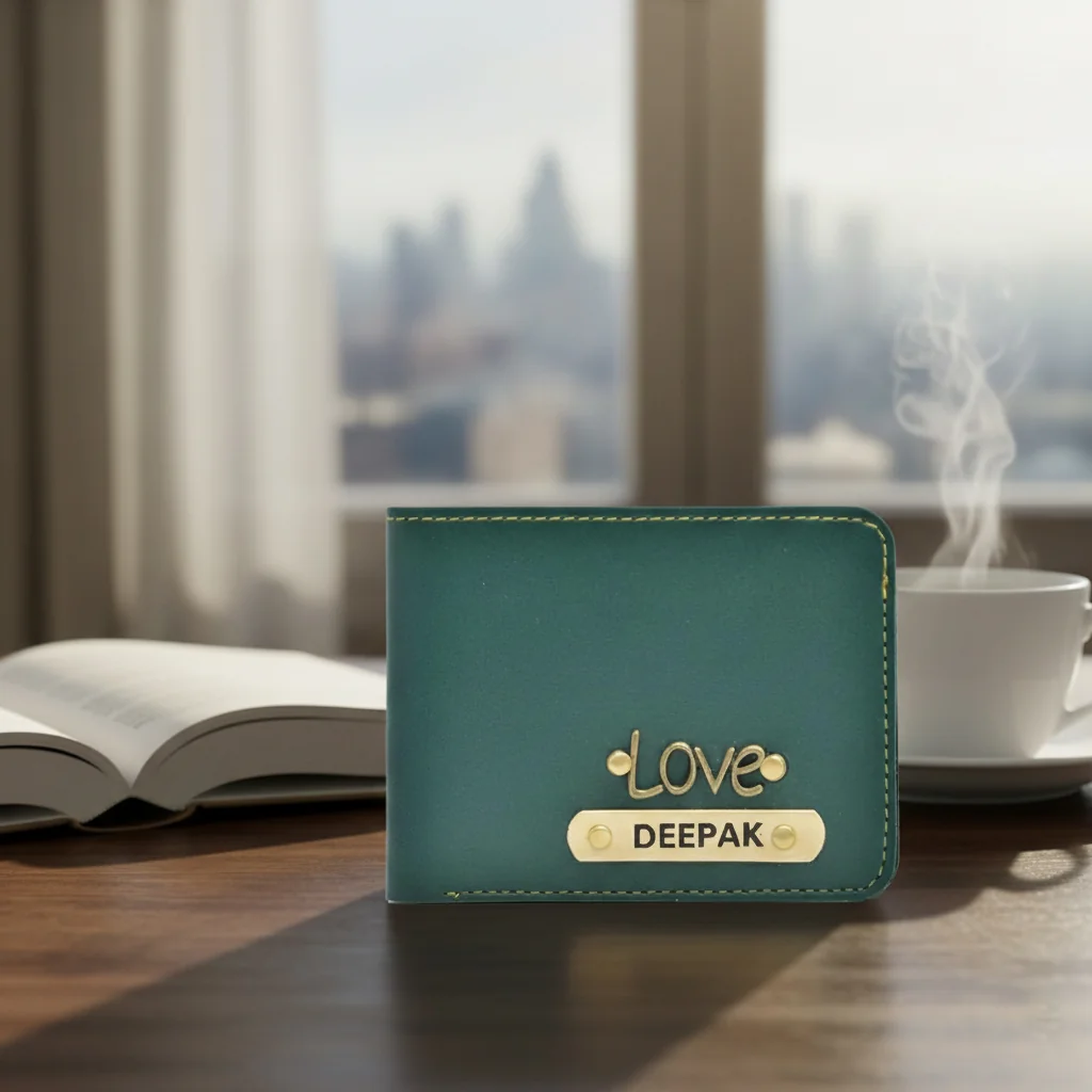 Men’s Vegan Leather Wallet with Lucky Charm – Personalized & Gift Ready