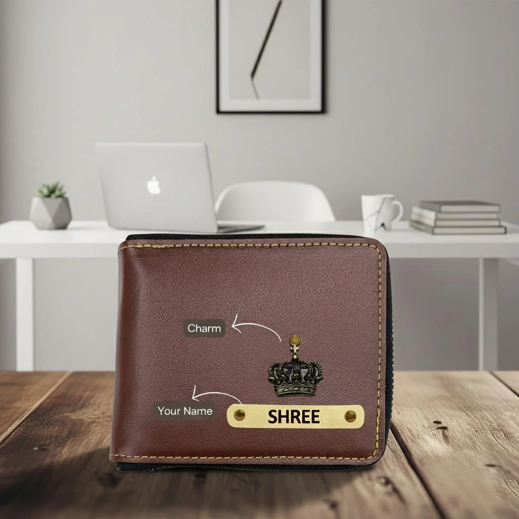 Zpics Leather Zipper Wallet for Men
