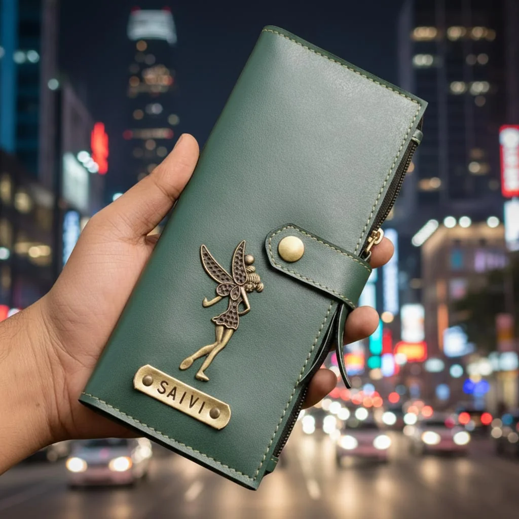 MH Decors Elegant Women’s Wallet with Personalized Name and Charm