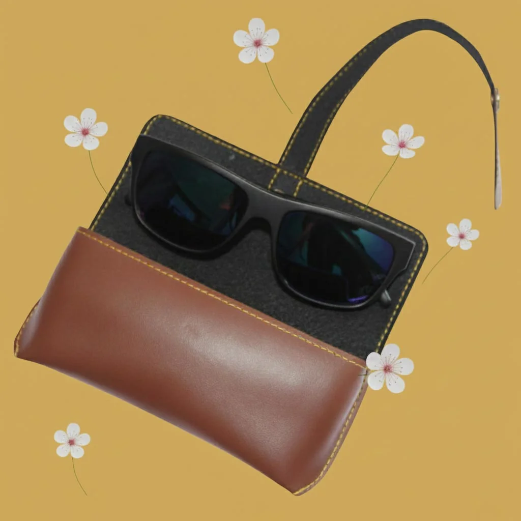 MH Decors Elegant Eyeglass Case with Personalized Name & Charm