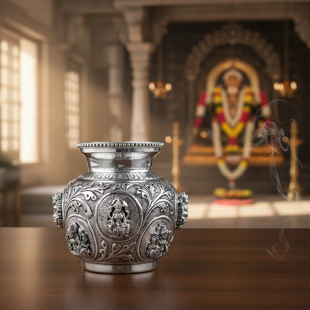 VPH Gift Store Antique Finish 5 Inch German Silver Kalisam Home Decoration