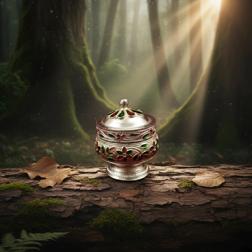 German Silver Pooja Set Complete Ritual Kit