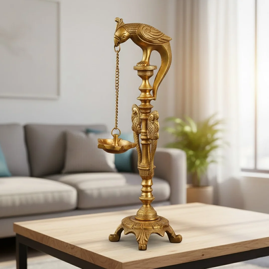 Brass Oil Lamp Diya for Home Pooja Rituals