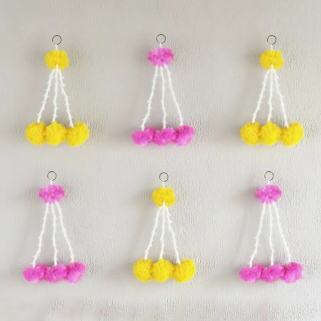 VPH Gift Store Pack of 6 Decorative Artificial Flower Hangings for Festivals
