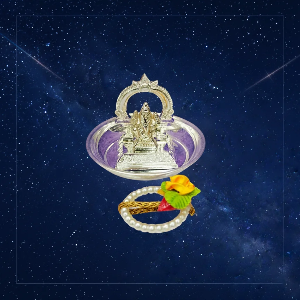 Value Gifts 10-Piece Lord Ganesh Plate Set with Pasupu Kumkuma Extra ₹20