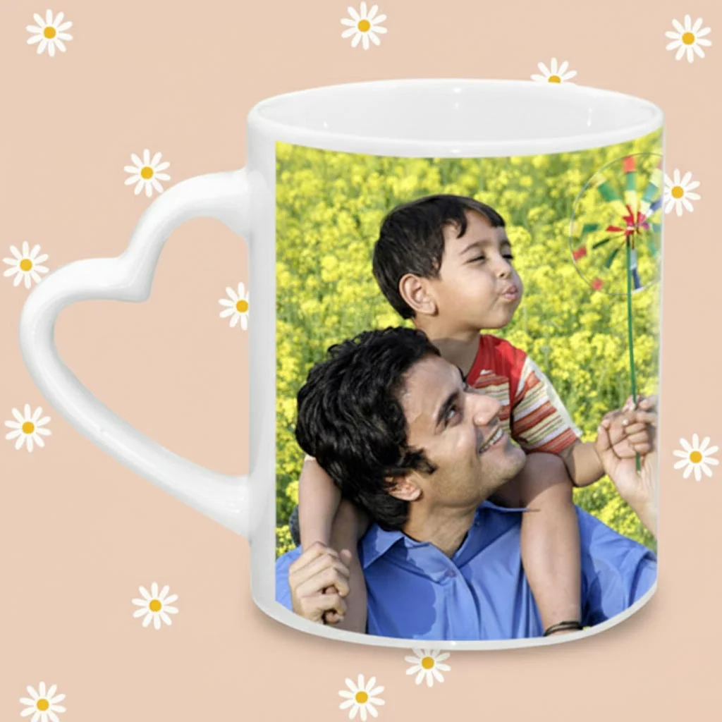 MH Decors Romantic Heart Shaped Coffee Mug Custom Printed for Loved Ones