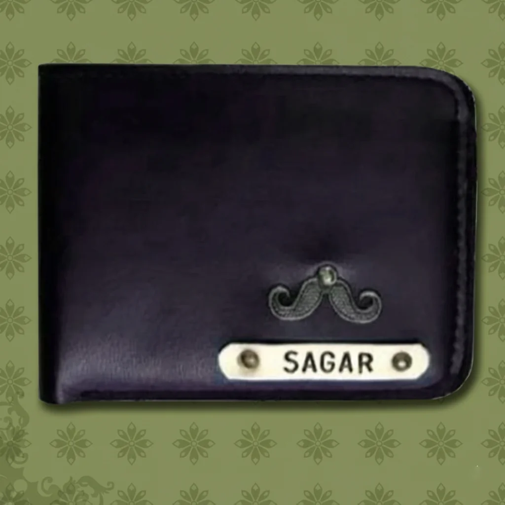Personalized Leather Wallet for Men with Name Tag & Lucky Charm – Perfect Gift Choice