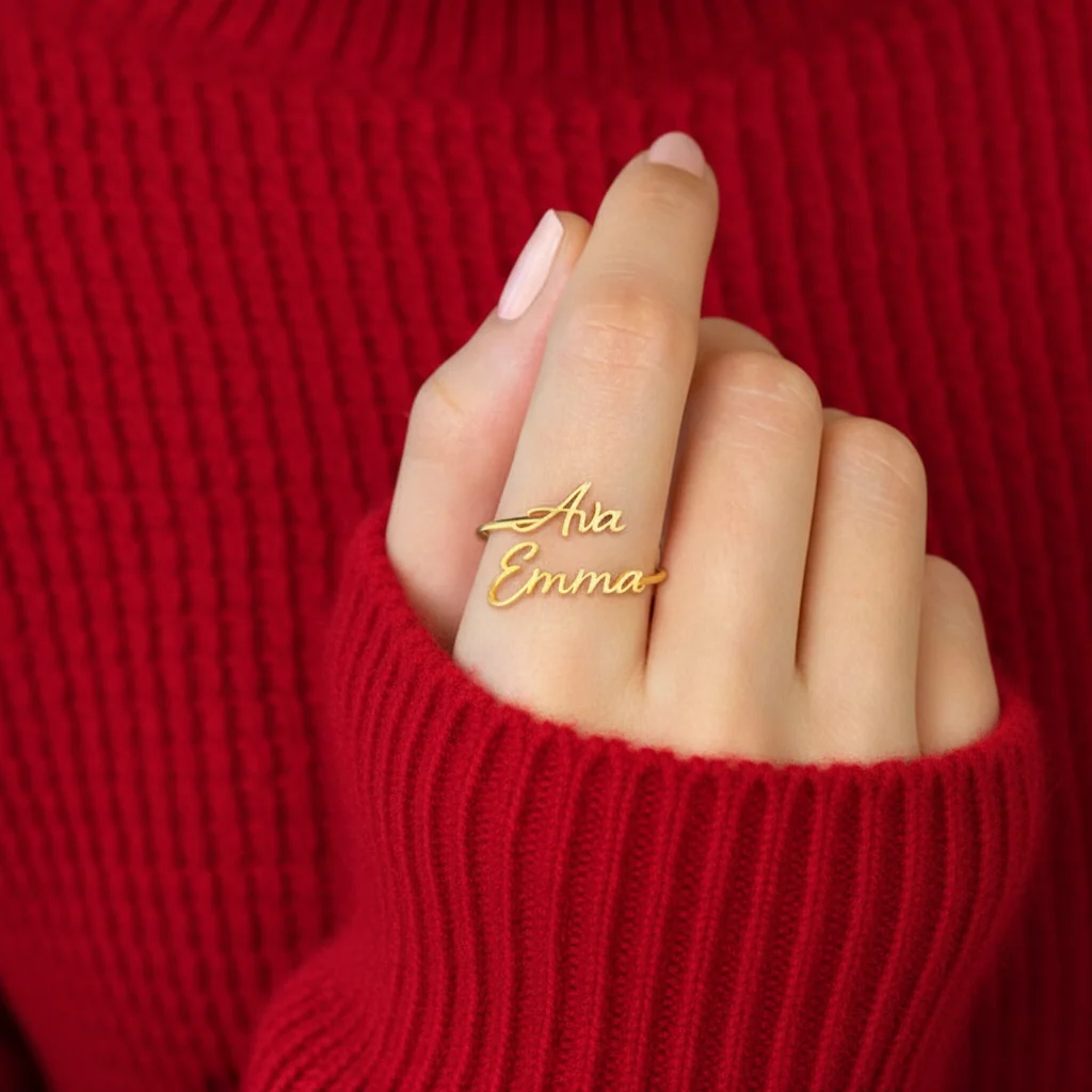 MH Decors Custom Name Ring for Couples – Personalized Jewelry