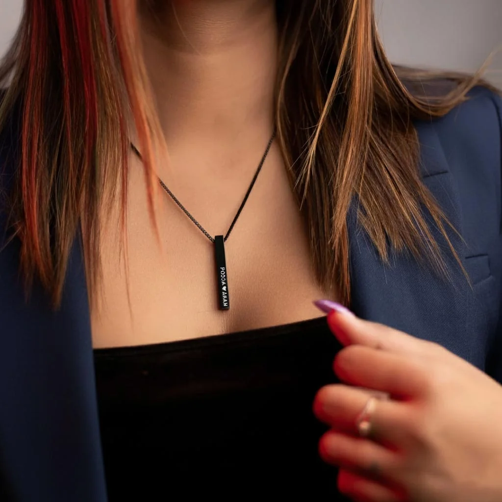 Zpics Custom 3D Bar Pendant Necklace
