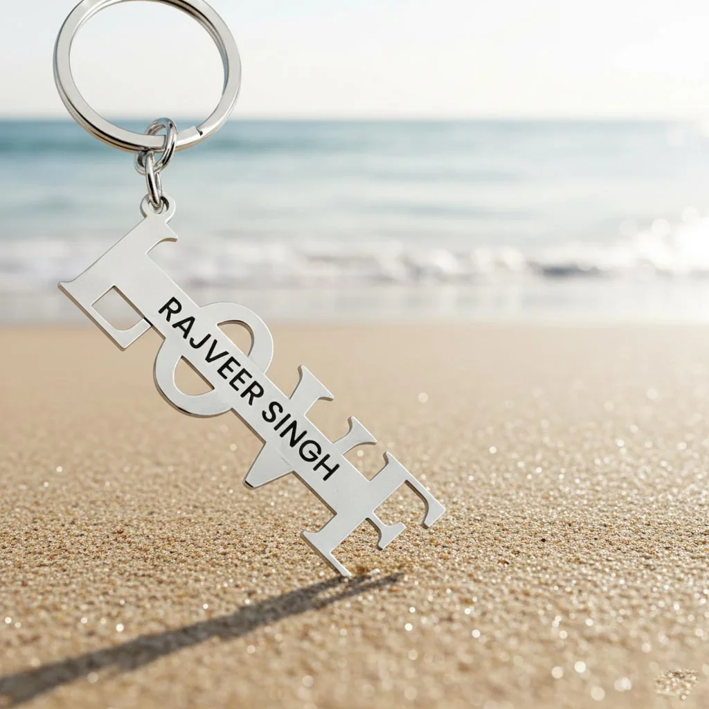 Zpics Love Metal Keychain for Valentines Day