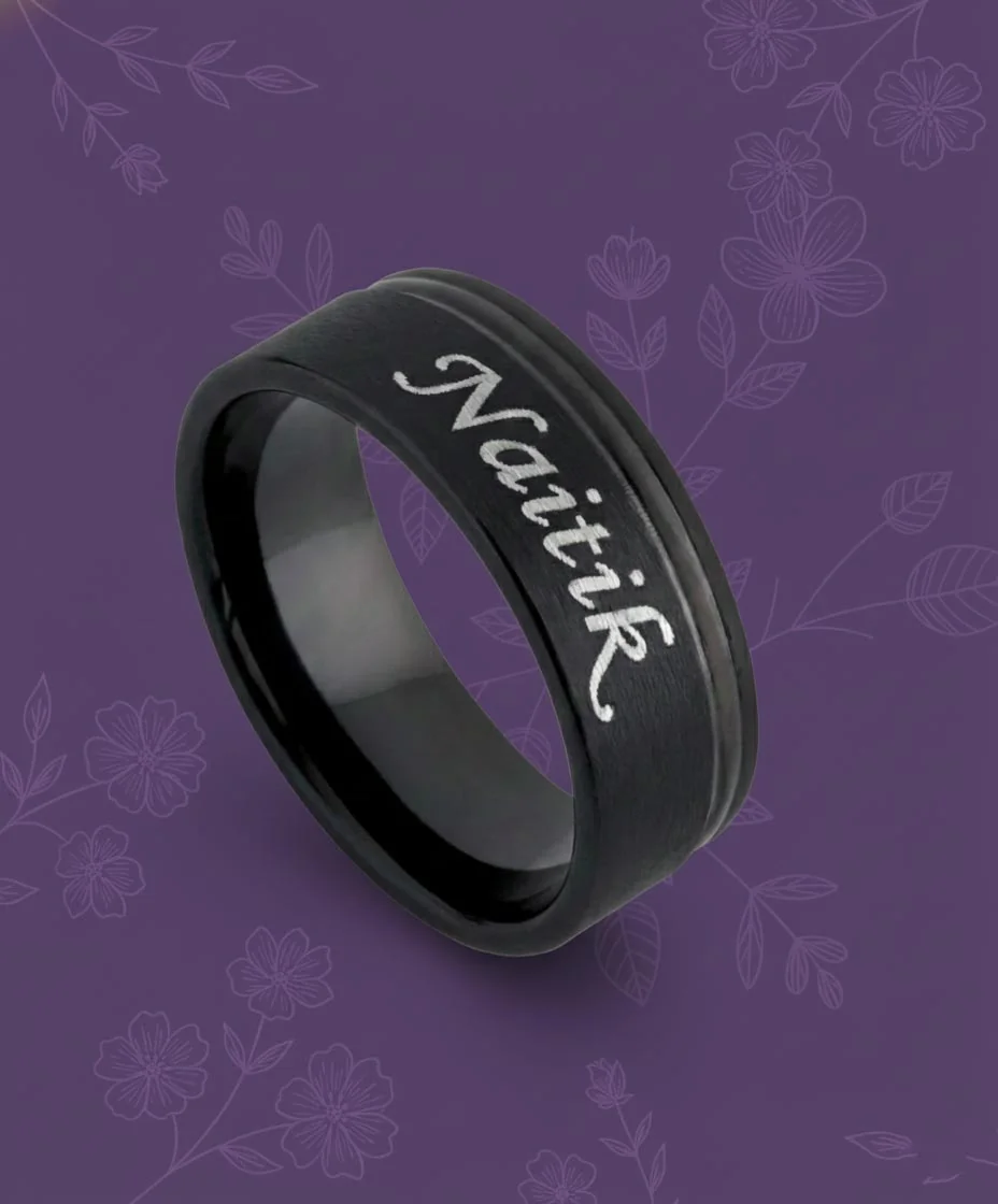 Zpics Men's Ring with Name Engraving