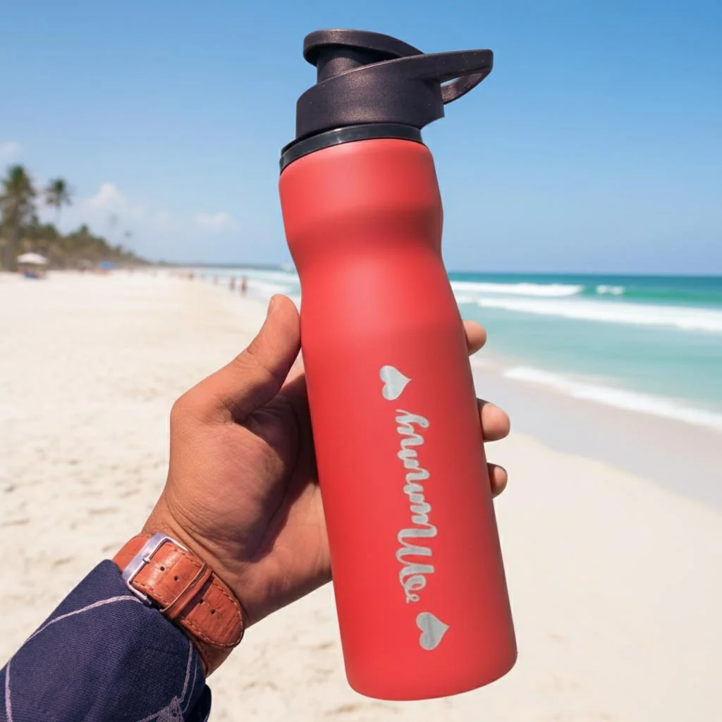 MH Decors Personalized Stainless Steel Water Bottle – Custom Name Engraving