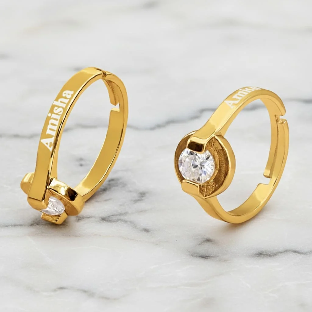 Zpics Name Engraved Ladies Finger Ring 