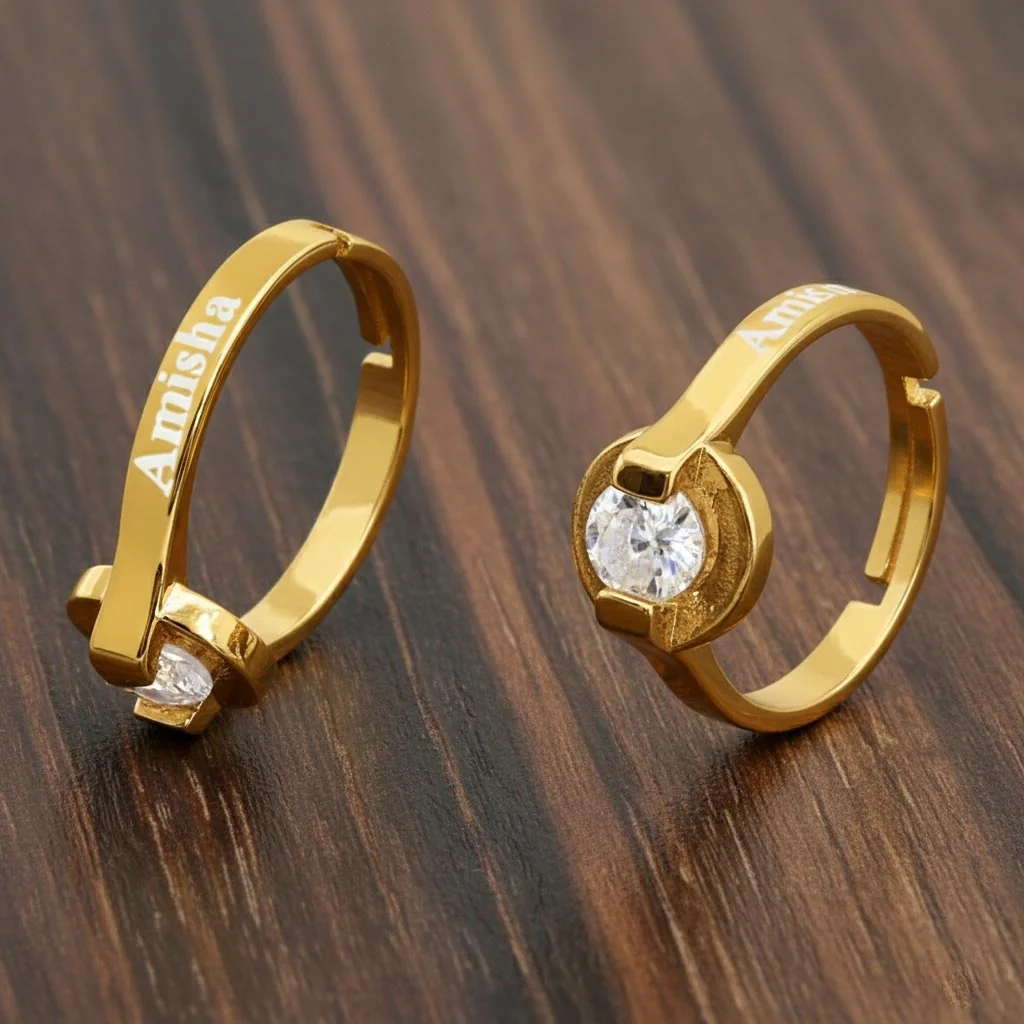 MH Decors Personalized Finger Ring for Women – Custom Name Design
