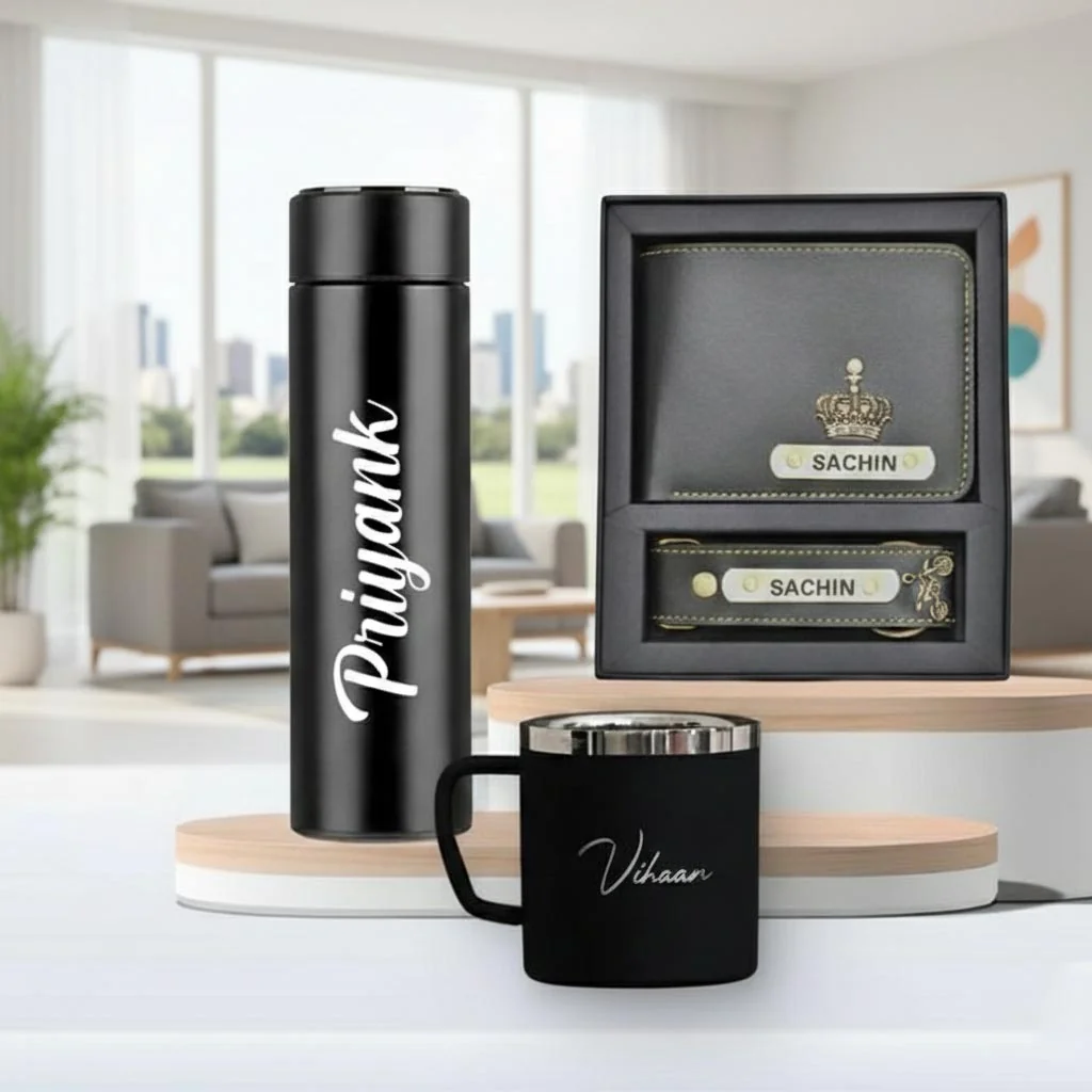 MH Decors Luxury Men’s Gift Hamper – Leather Wallet & Accessories Set