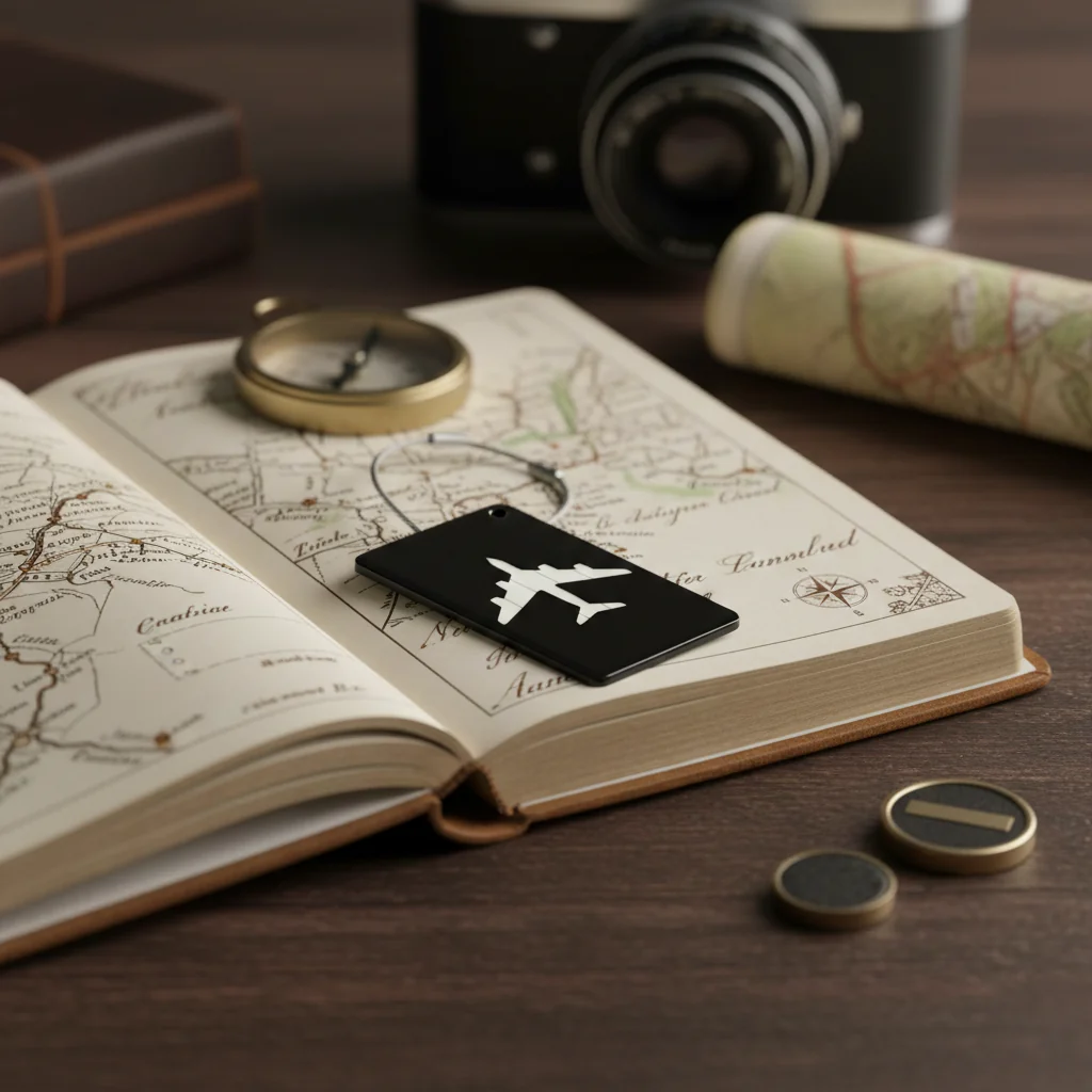 Zpics Custom Engraved Metal Travel Luggage Tag with Quote