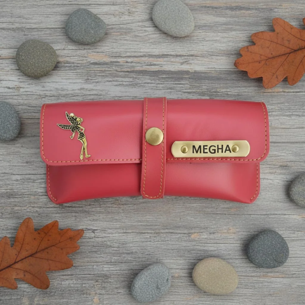 Zpics Personalized Pink Glasses Case with Custom Name and Charm