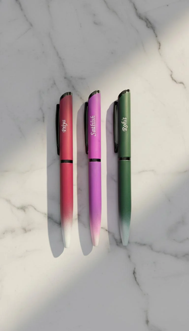 MH Decors Engraved Metal Name Pen with Luxury Gift Box