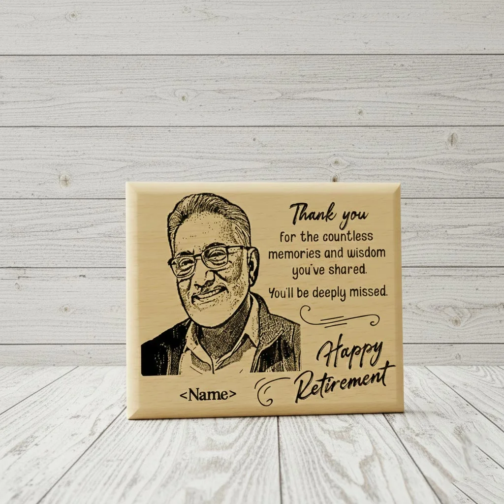 MH Decors Custom Retirement Gift with Personalized Wooden Plaque