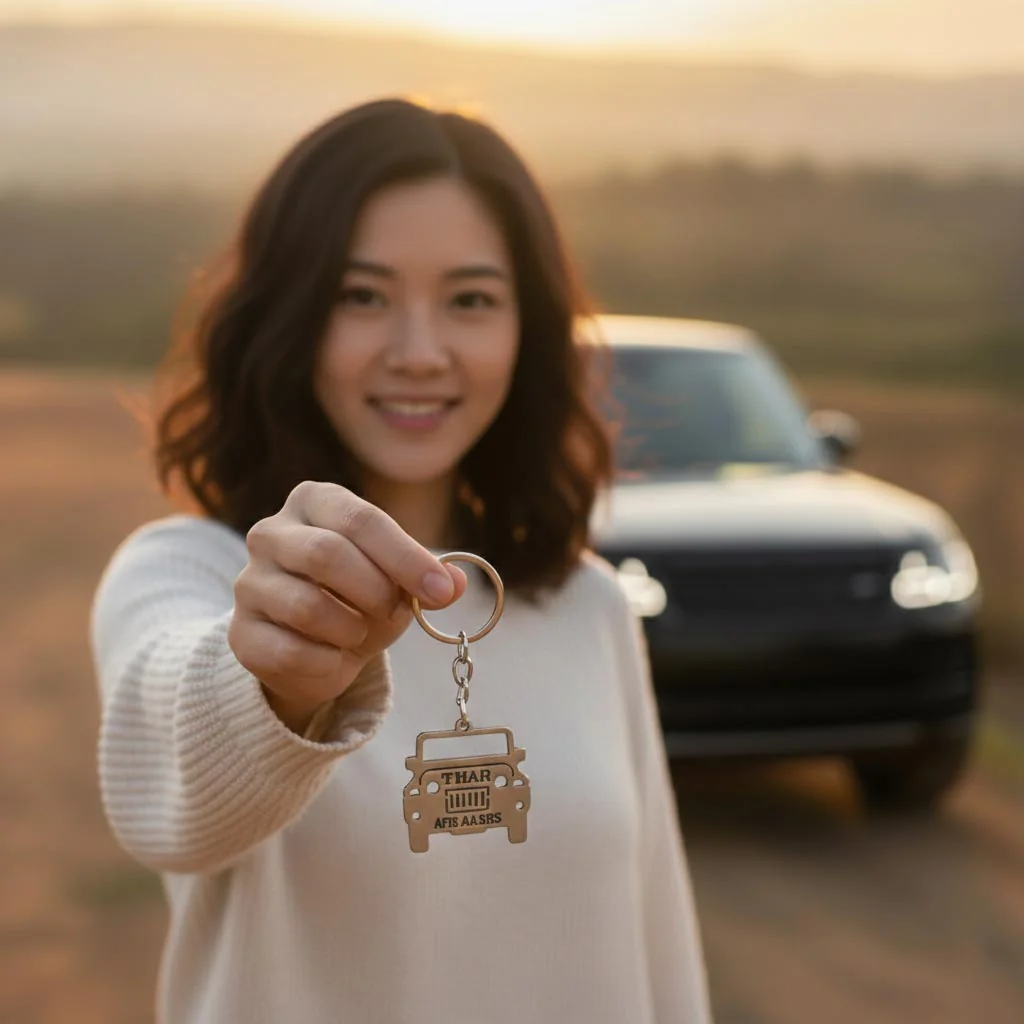 MH Decors Custom Thar Keychain with Your Name and Personalized Design
