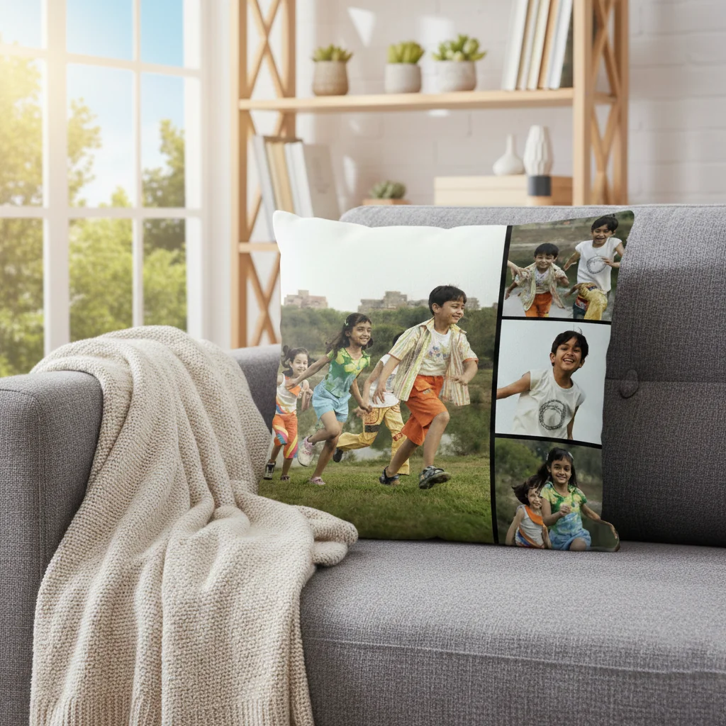 Zpics Custom 12x12 Double Sided Square Pillow White Colour Choose 20 Photos for Loved Ones