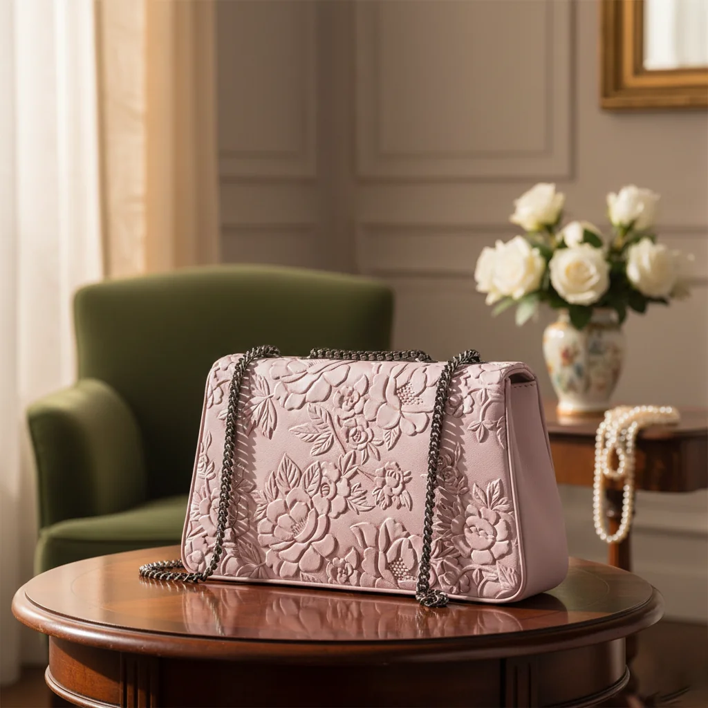 Value Gifts Rose Taupe Fancy Box Sling Bag for Women and Girls