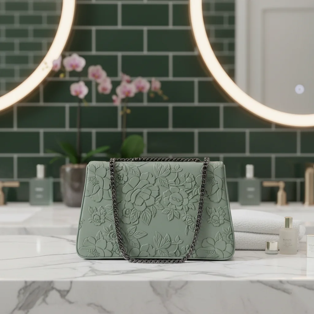 Value Gifts Sage Green Fancy Box Sling Bag for Women and Girls