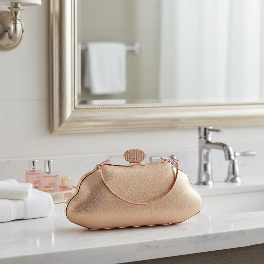 Value Gifts Elegant Party Gold Clutch Quick Sand Sling Bag for Women