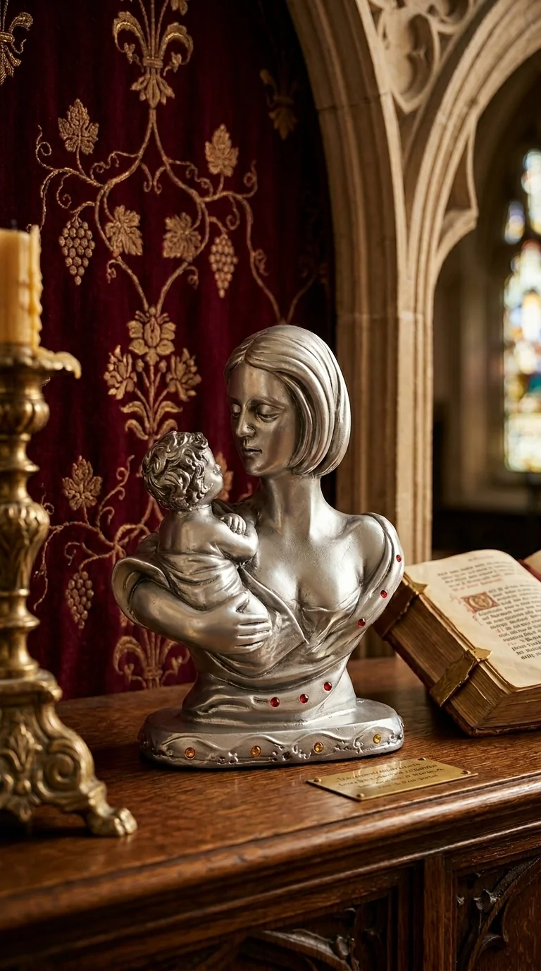 Value Gifts Elegant Silver Mother and Child Showpiece Small Size for Home and Gift