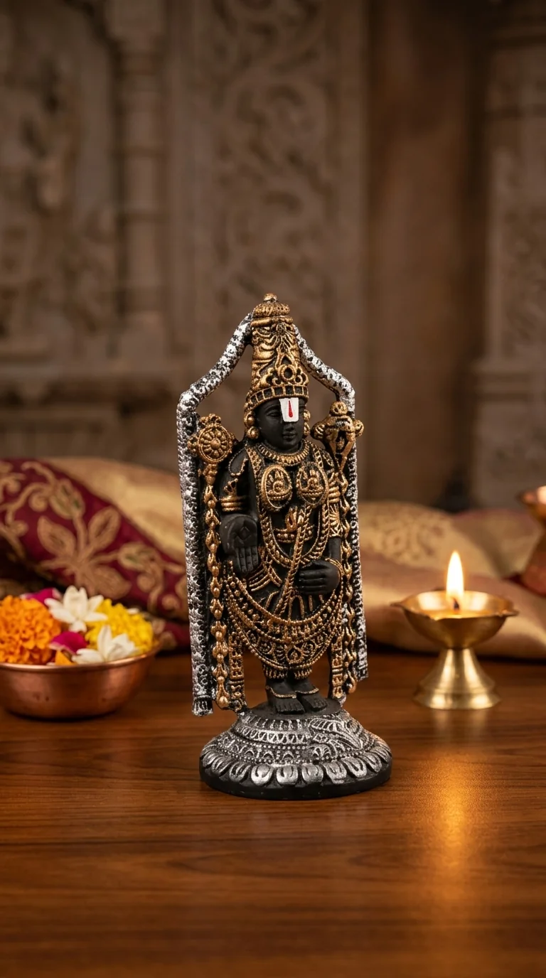 MH Decors Elegant Lord Balaji Figurine for Home, Pooja Room, and Car Decor