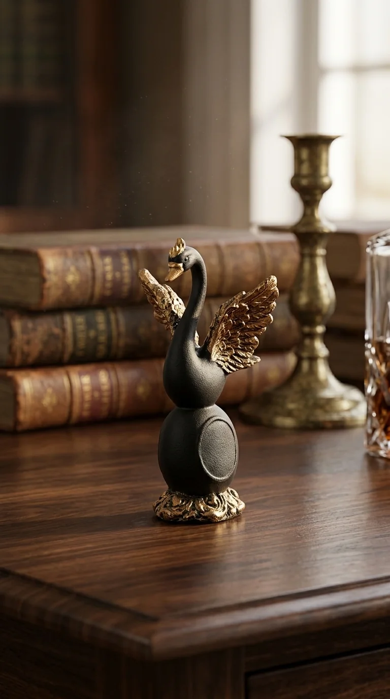 MH Decors Elegant Swan Heart Figurine Pair for Home and Office Decoration