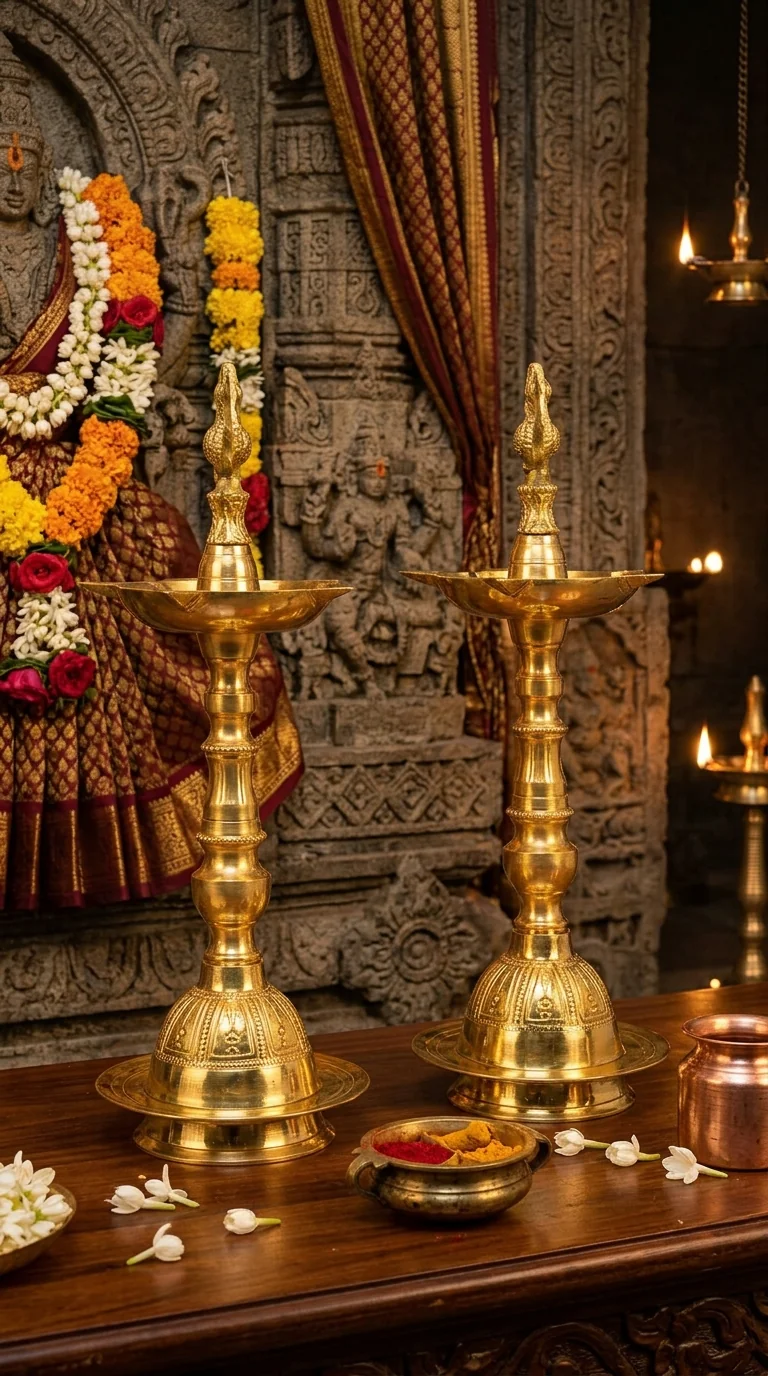 MH Decors Handcrafted Brass Peacock Oil Diyas for Pooja Room and Spiritual Home Decor