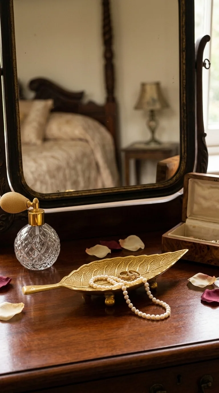 Value Gifts Brass Leaf Tray Serving Platter for Tabletop, Home, and Office Decor