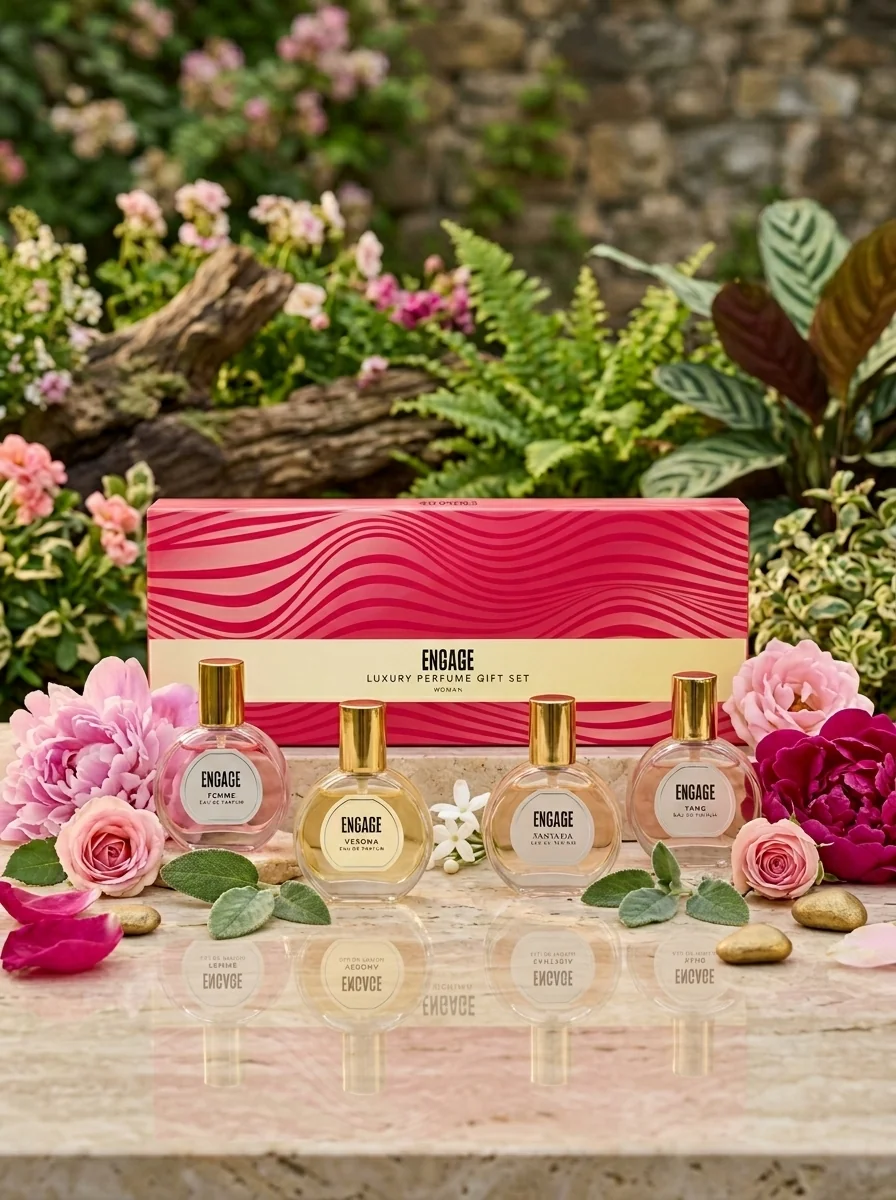 Engage Luxury Perfume Assorted Gift Set Birthday Gift Pack Long Lasting Eau De Parfum Travel Sized Perfume Set for Men and Women