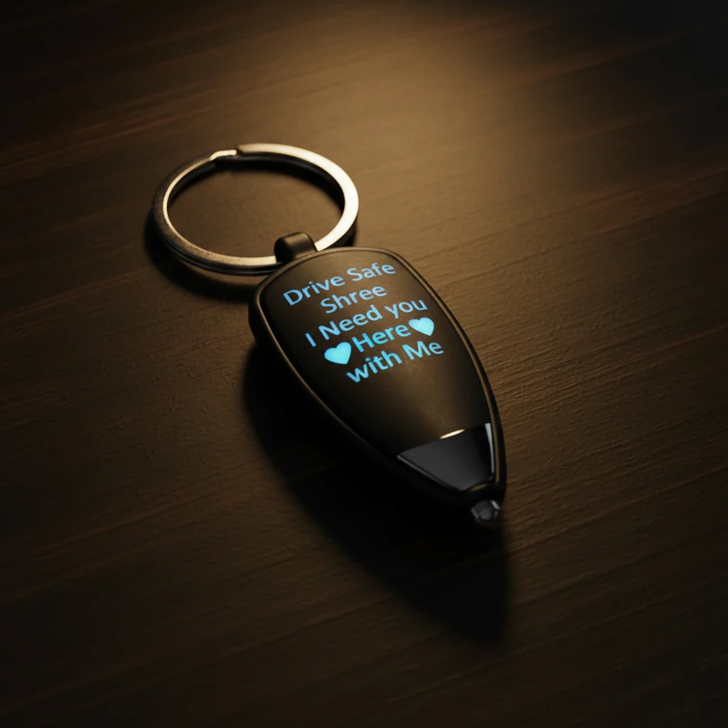 Personalized LED Keychain with Blinking Lights – Custom Text Gift