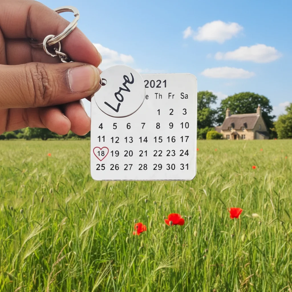 Custom Date Calendar Keychain – Personalized with Your Message