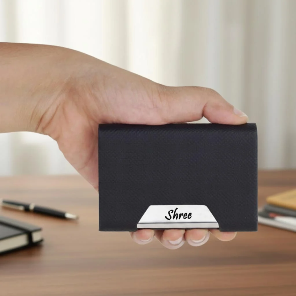 MH Decors Luxury Leather Visiting Card Holder – Personalized