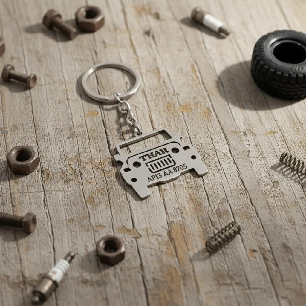 MH Decors Custom Thar Keychain with Your Name and Personalized Design