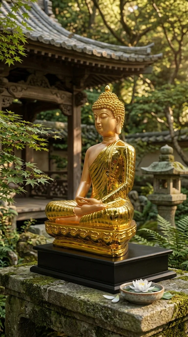 Value Gifts Gold Plated Buddha Idol for Home Office and Corporate Gifting