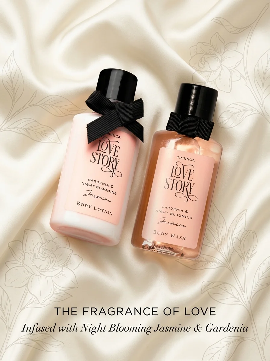 Kimirica Valentine’s Day Romantic Gift Set – Love Story Little Heart Bath & Body Care Gift Hamper