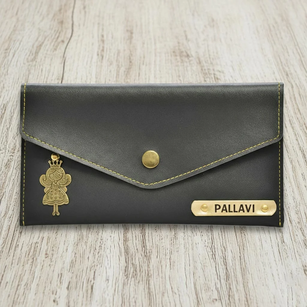 Zpics Customizable Women’s Wallet with Name and Personalized Charm