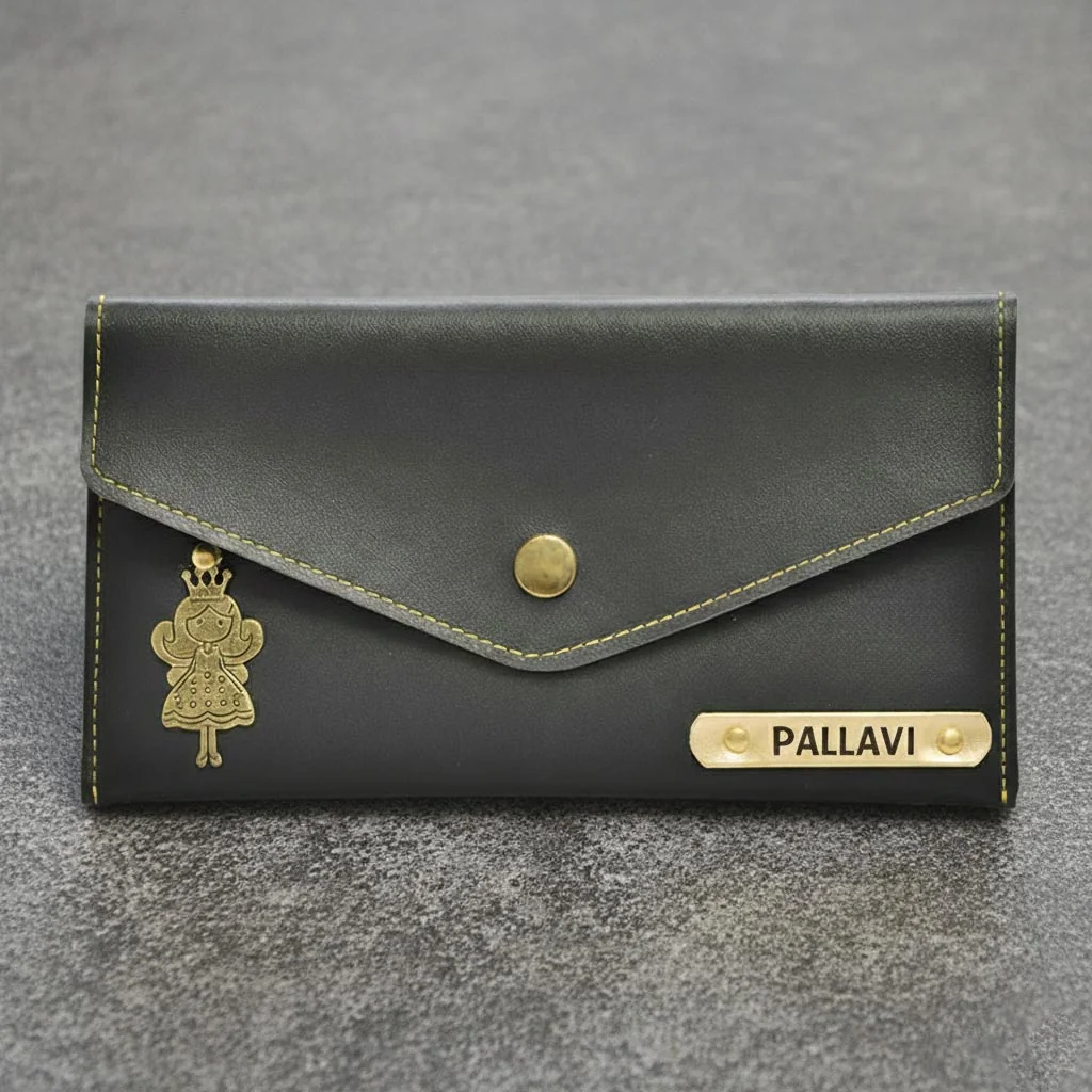 MH Decors Custom Women’s Wallet with Name and Personalized Charm