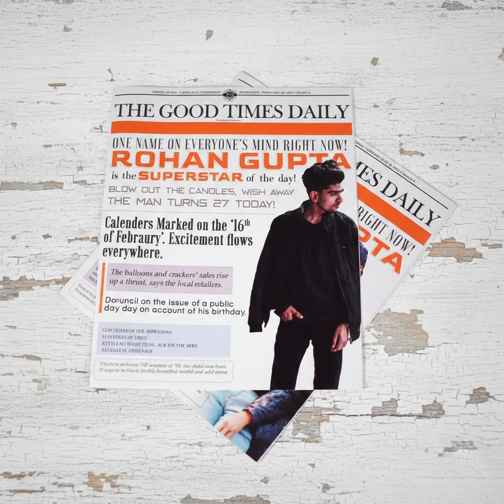 VPH Gift Store Custom Fabricated Newspaper Gift for Family or Friends 4 Pages