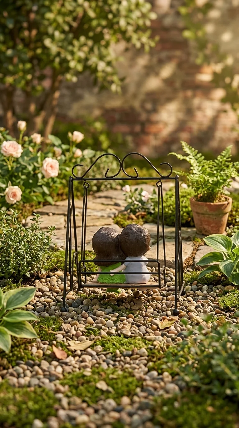 Value Gifts Elegant Romantic Couple Swing Showpiece for Home Decoration