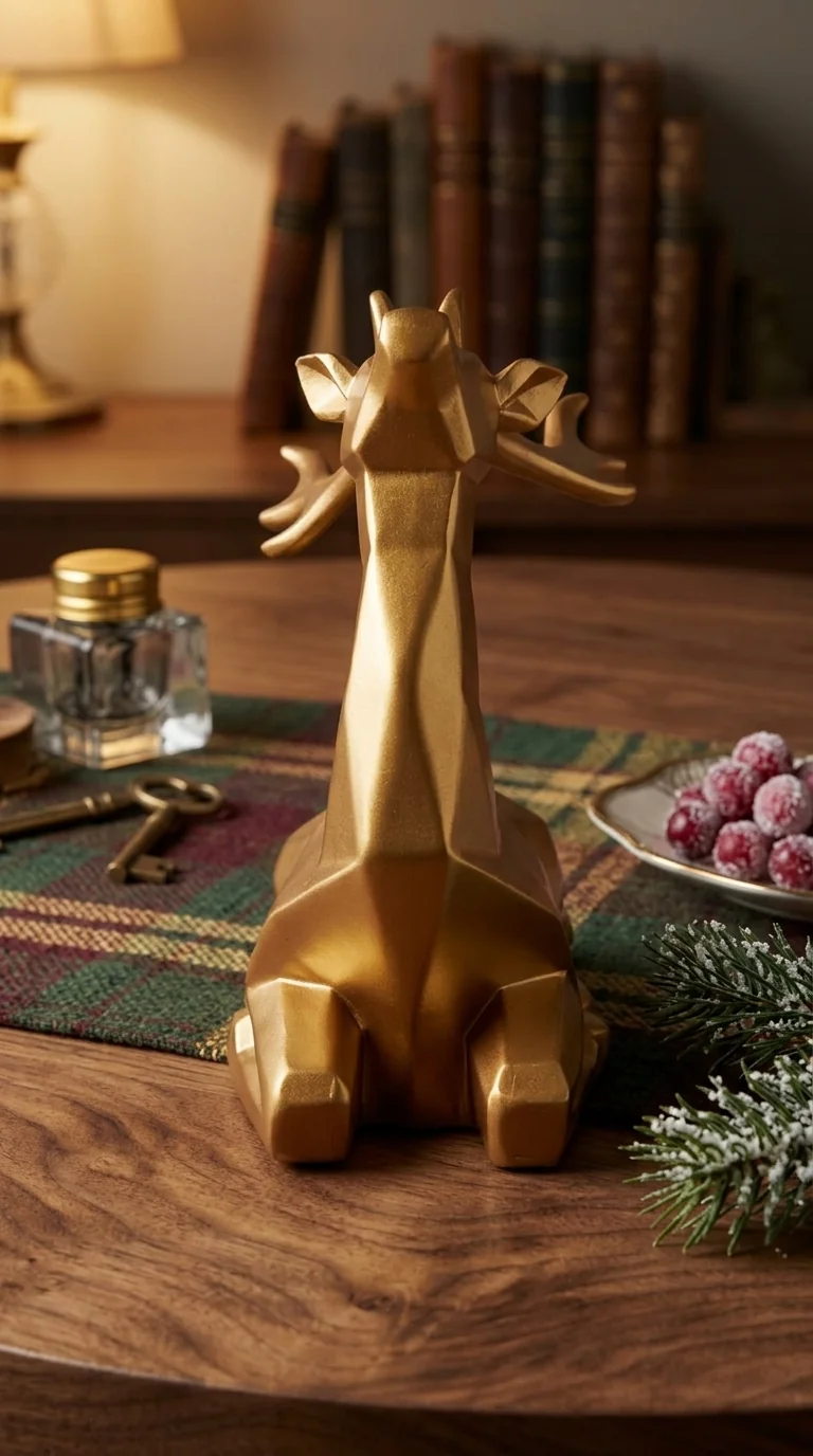 MH Decors Premium Lucky Resin Deer Statue for Home and Office Decorative Showpiece