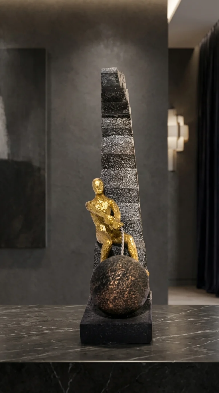 MH Decors Handcrafted Rock Pulling Men Statue for Home and Office Decoration