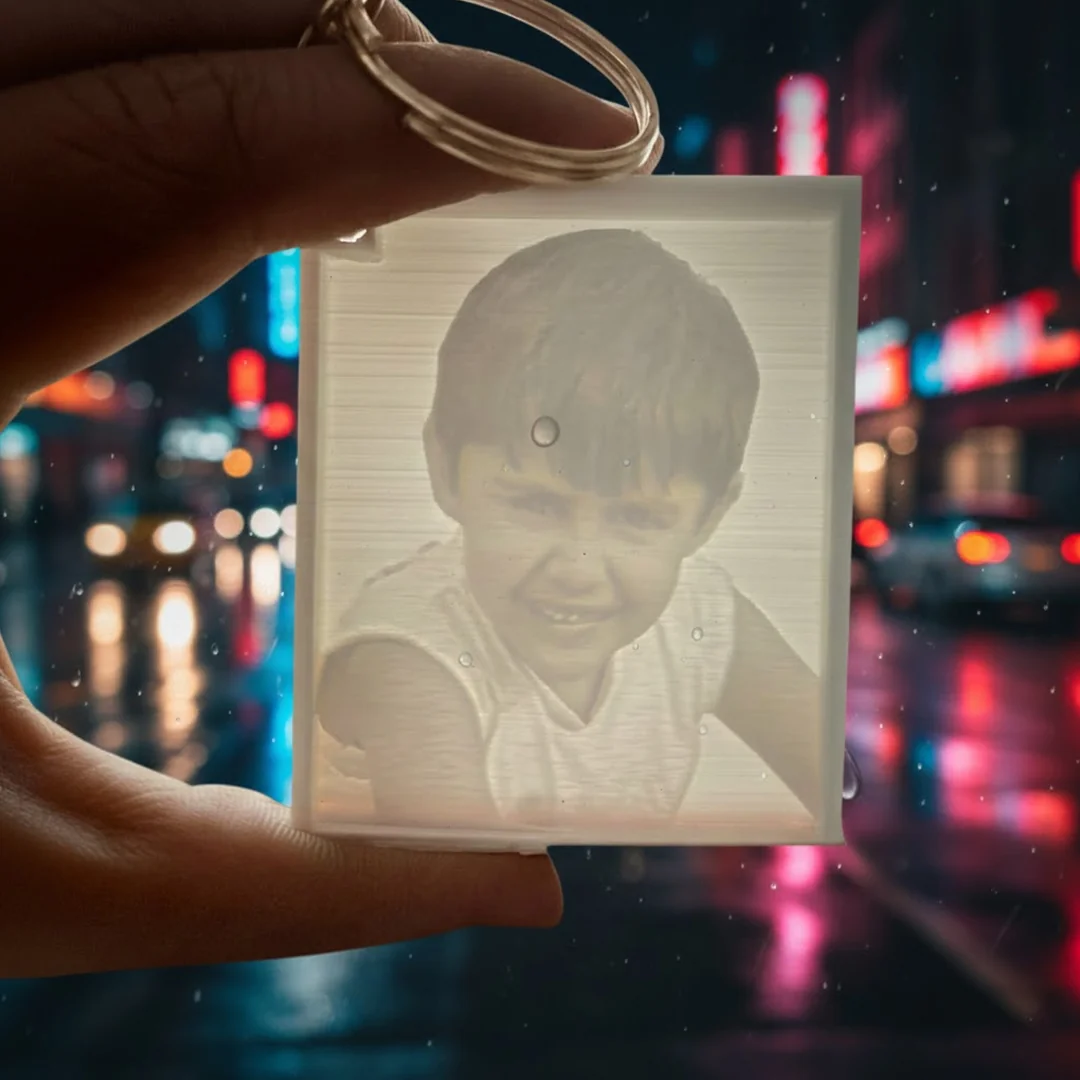 MH Decors Lithophane 3D Photo Keychain Personalized and Unique Gift